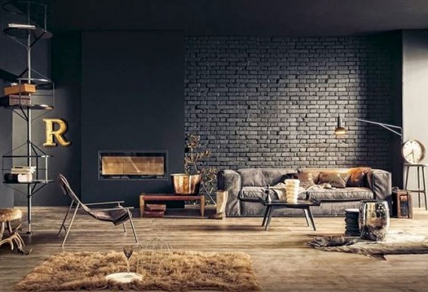 industrial living room feature