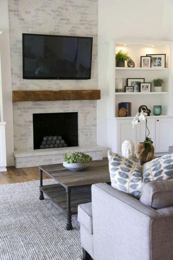 Living Room with Fireplace Ideas 8