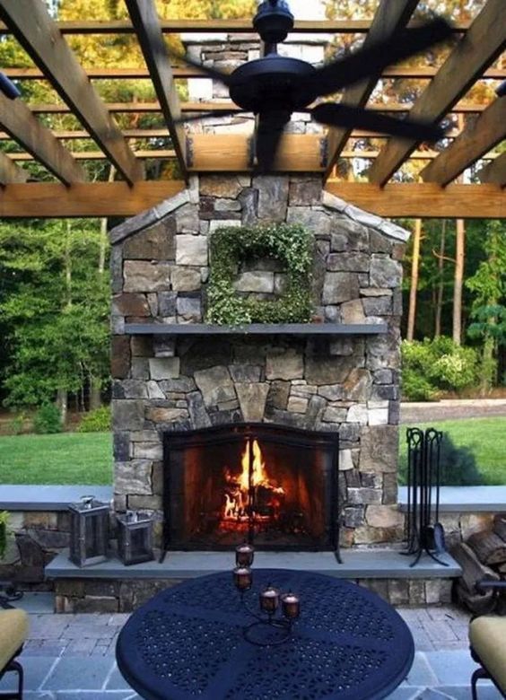 Backyard Fireplace Ideas 9