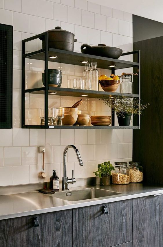 Kitchen Wall Ideas: Sleek Floating Shelves
